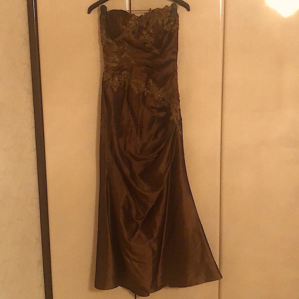 Chocolate brown evening long gown